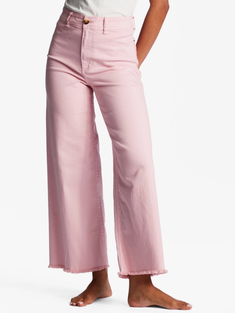 Billabong Pink Free Fall High-Waist Wide Leg Pants - Size 27 - Picture 2 of 8